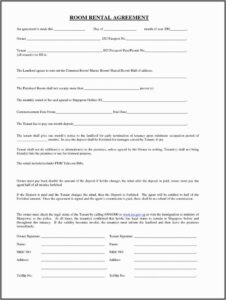 Free Room Rental Agreement Template California