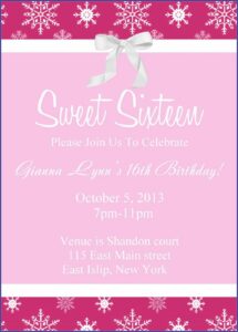 Free Sweet 16 Invitation Templates