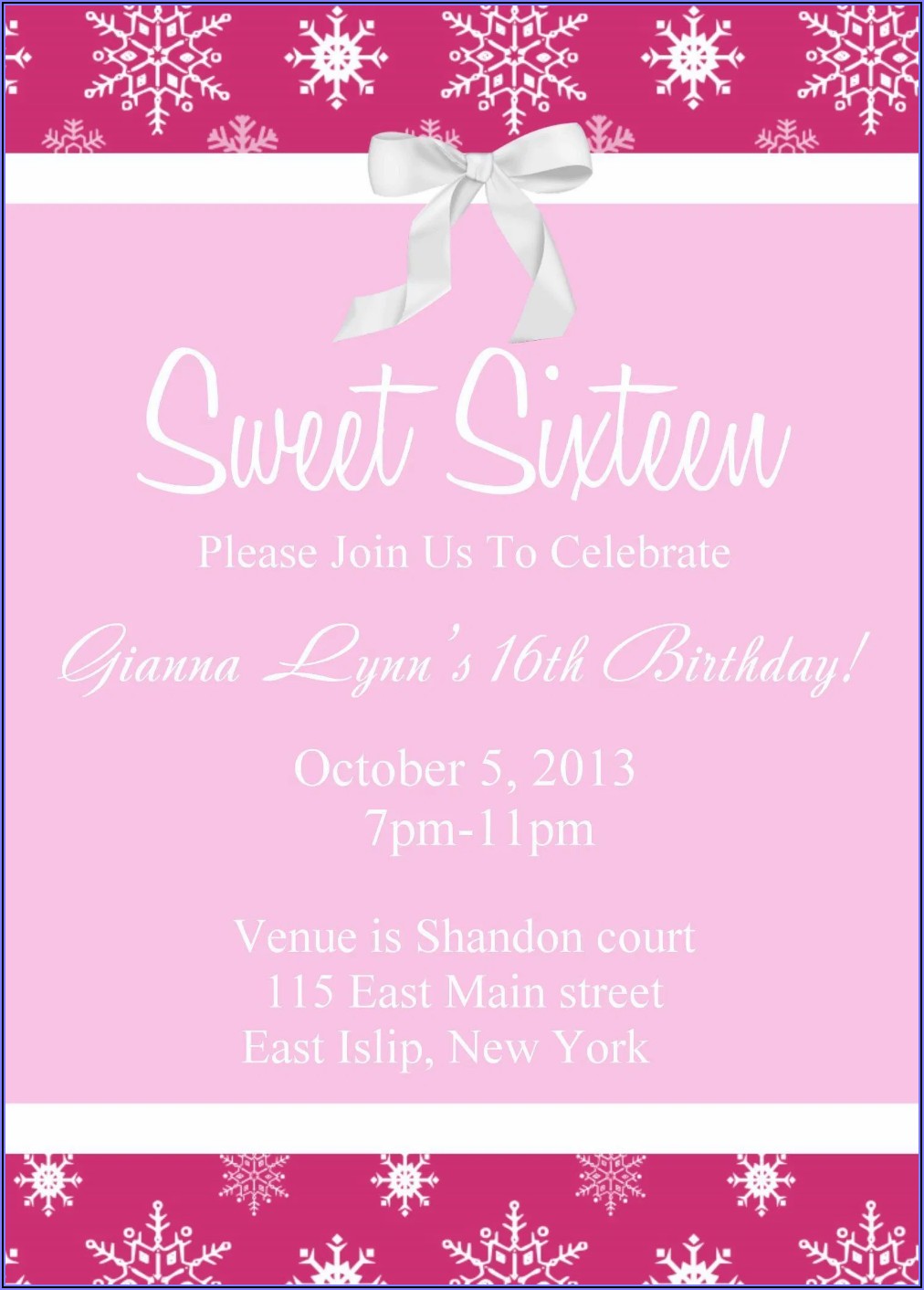 Free Sweet 16 Invitation Templates