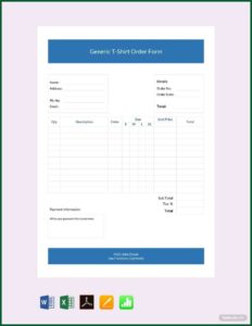 Free T Shirt Order Form Pdf