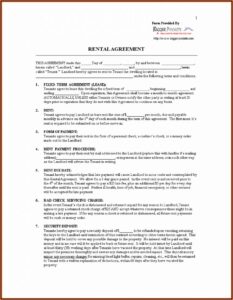 Free Tenant Lease Agreement Form