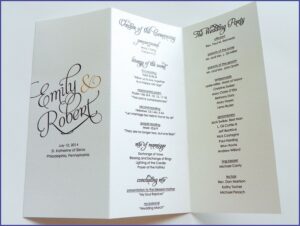 Free Tri Fold Wedding Program Template