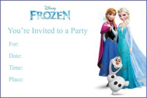 Frozen Birthday Invitation Blank Template