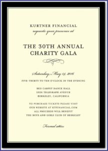 Fundraiser Event Invitation Wording Samples