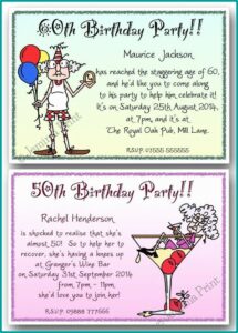 Funny Surprise 50th Birthday Invitation Wording