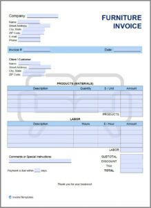 Furniture Receipt Template