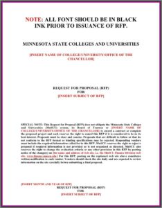 Generic Request For Proposal Template