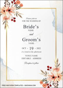 Golden Wedding Invitation Templates Free