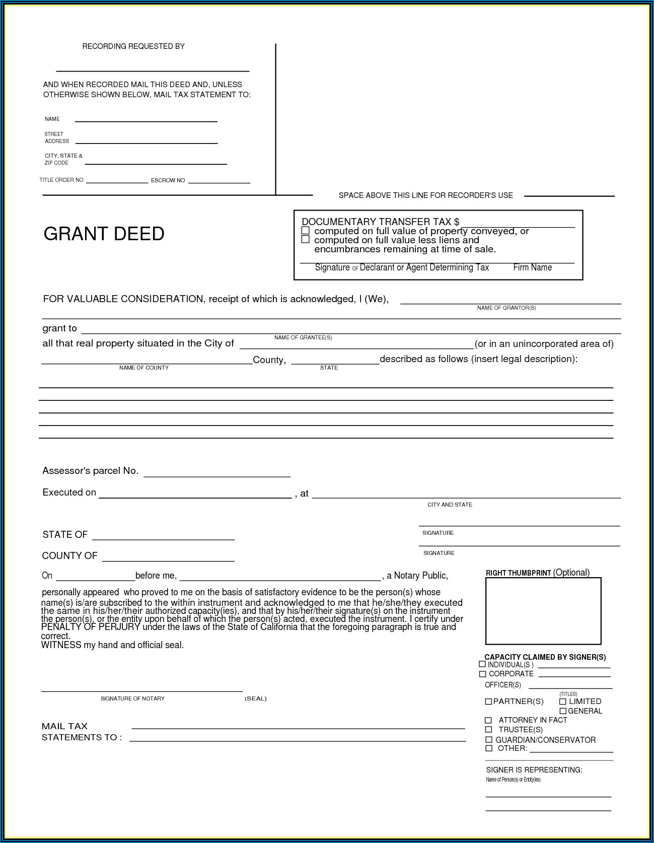 Grant Deed Form Los Angeles County