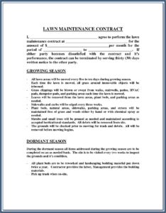 Grass Cutting Bid Template