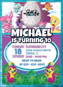 Hatchimal Birthday Invitations Printable