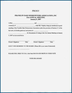 Hoa Proxy Form