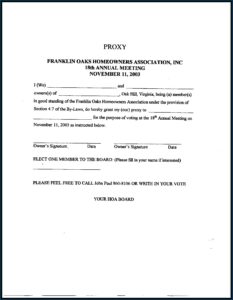 Hoa Proxy Form Florida