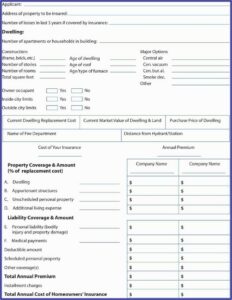 Home Insurance Claim Form Template