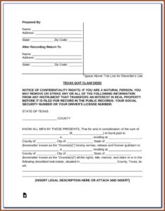 How To Fill Out A Quit Claim Deed Form In Florida