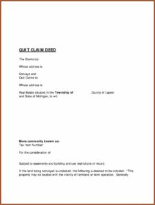 How To Fill Out A Quit Claim Deed Form In Michigan