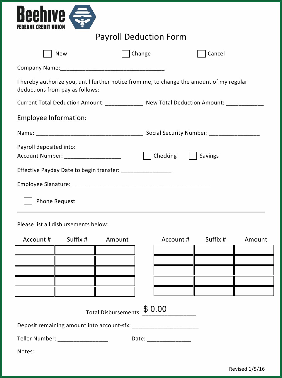 Hsa Payroll Deduction Form Template