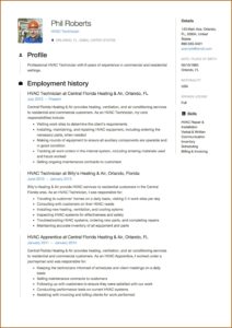Hvac Apprentice Resume Template