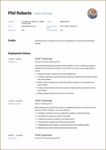 Hvac Resume Sample Templates