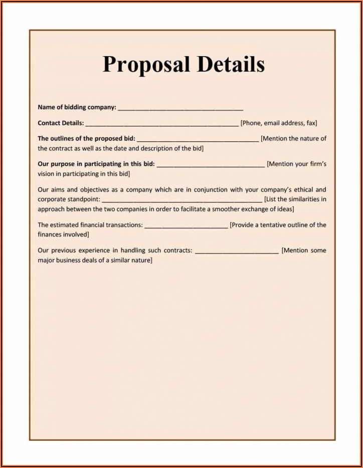 Hvac Sales Proposal Forms