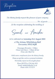 Indian Wedding Reception Invitation Card Template