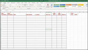 Inventory Spreadsheet Template Excel