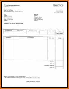 Investment Receipt Template