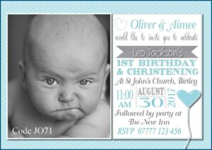 Invitation Card Design For 1st Birthday And Christening