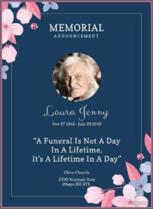 Invitation To Memorial Service Template