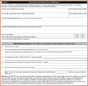 Irs Offer Compromise Form 656