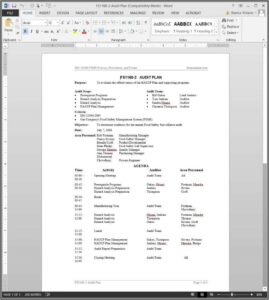Iso 9001 Audit Plan Template