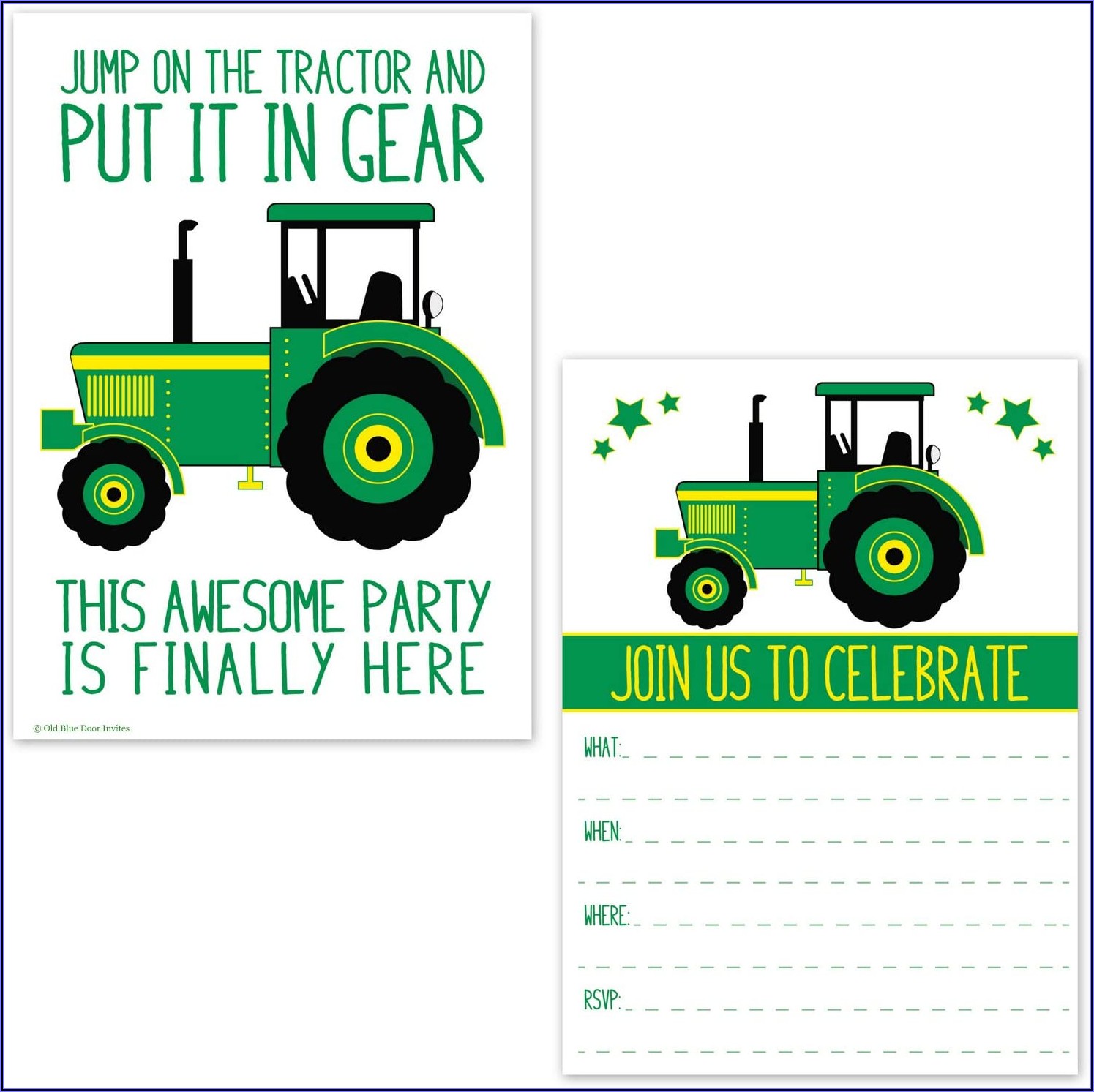 John Deere Birthday Party Invites