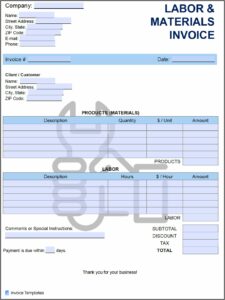 Labor Invoice Template Word