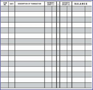 Large Print Check Register Template