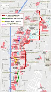 Las Vegas Strip Map With Monorail Stops