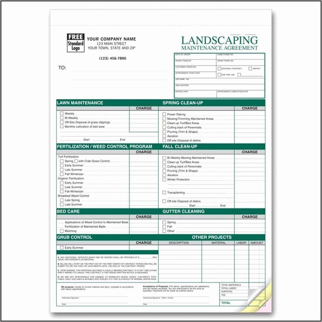 Lawn Care Agreement Template