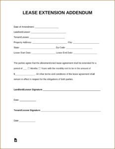 Lease Extension Agreement Template