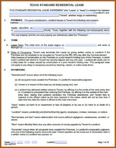 Lease Extension Agreement Texas Template