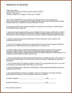 Lease Guarantor Form