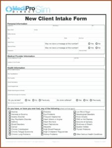 Legal Client Intake Form Template Download
