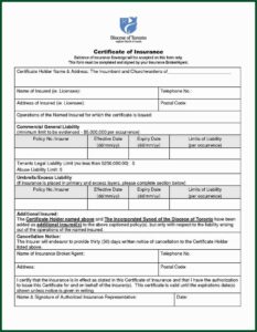 Liability Insurance Waiver Form