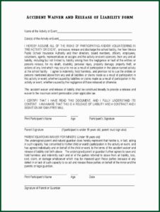 Liability Release Form Template Free