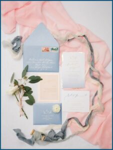 Light Blue And Gold Wedding Invitations