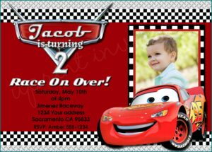 Lightning Mcqueen Birthday Invitations