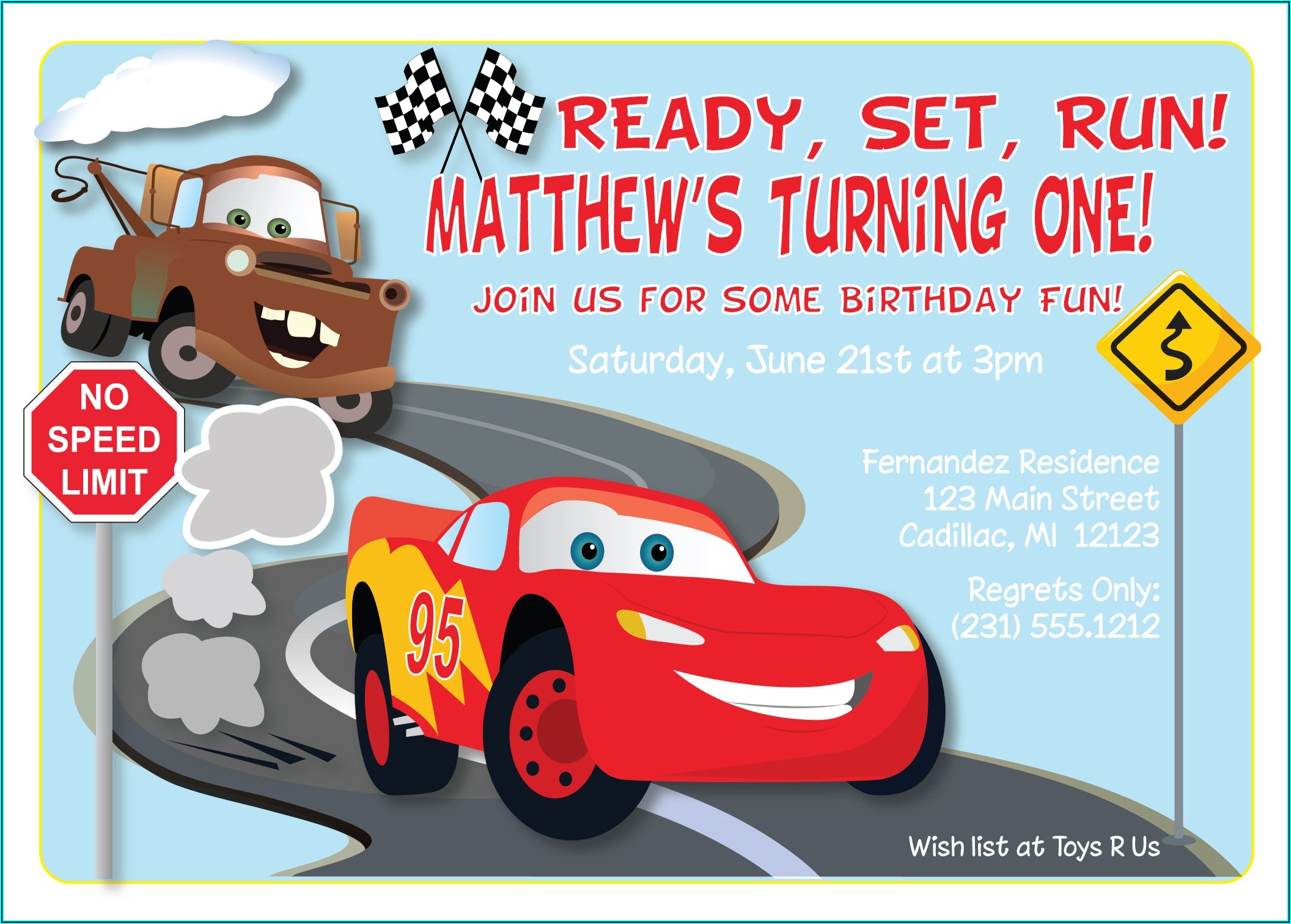 Lightning Mcqueen Invitations Make Your Own