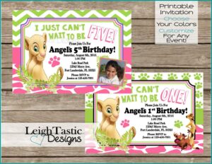 Lion King Birthday Party Invites