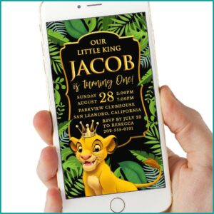 Lion King First Birthday Invitations