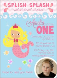 Little Mermaid Party Invitations Templates