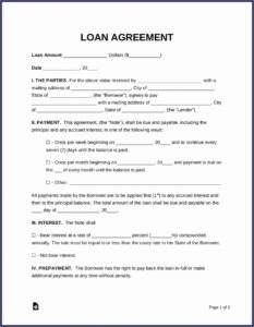 Loan Agreement Form Sample