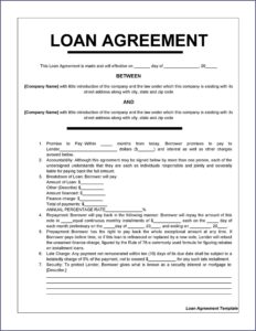 Loan Agreement Template Sample